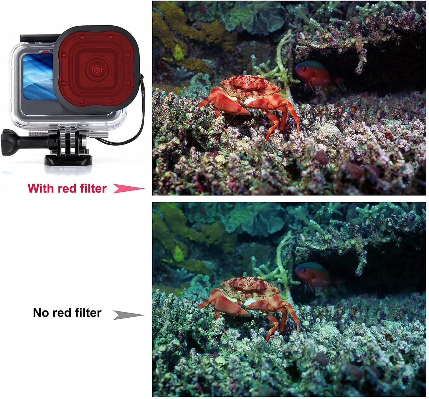 YALLSAME Dive Filter with Red Magenta Snorkel Red +5 Macro for GoPro Hero 11 10